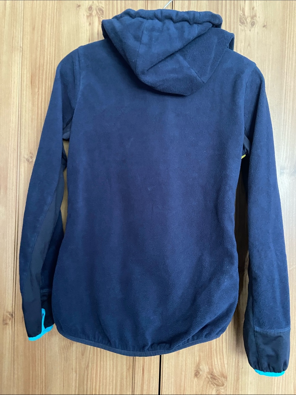 Women's Navy & Aqua Hooded Jacket with Rainbow Stripes - Picture 4 of 6